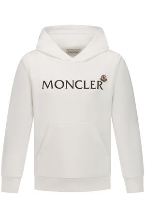 White Logo Cotton Hoodie MONCLER KIDS | K19548G0001189AKM034